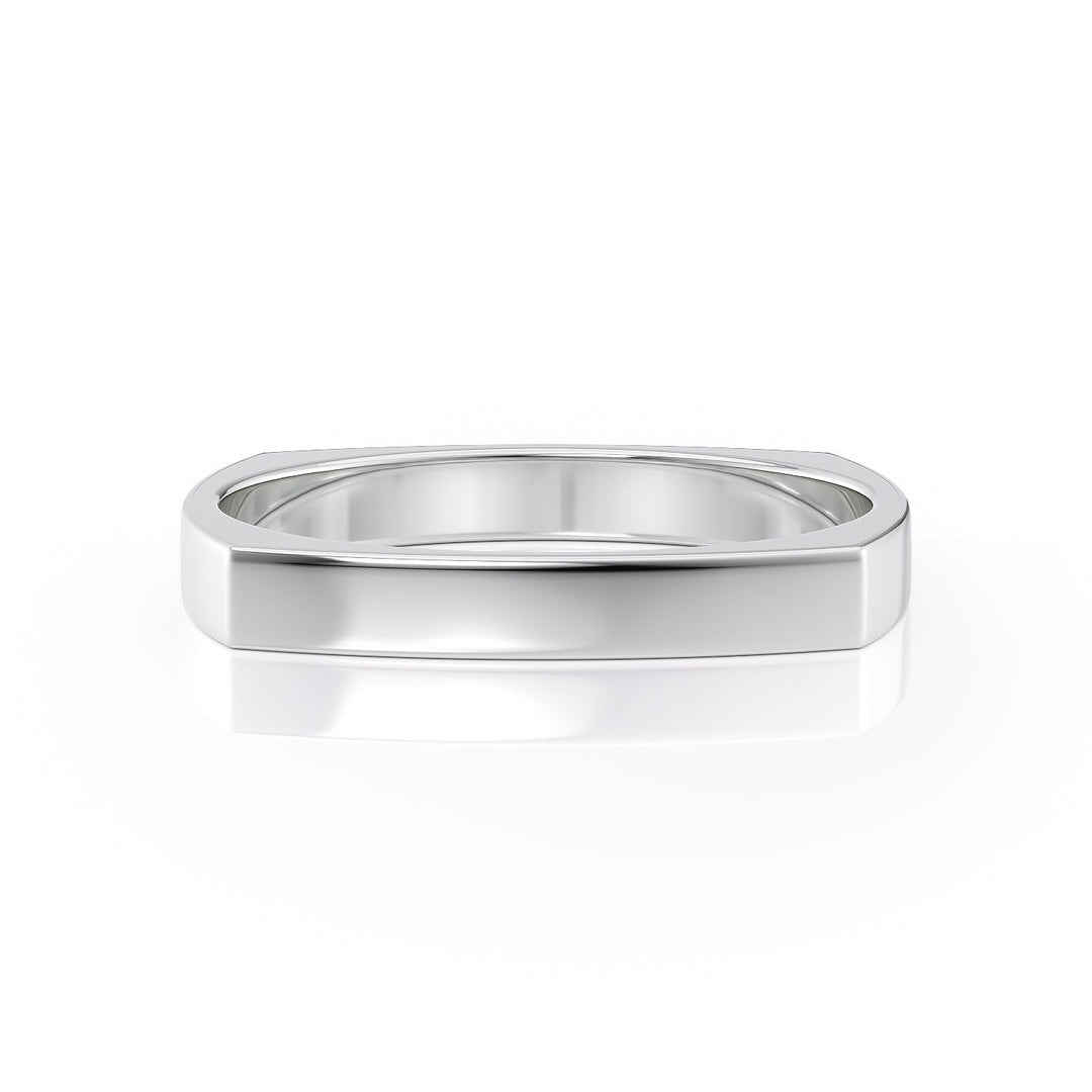 The Leo Wedding band #material_white
