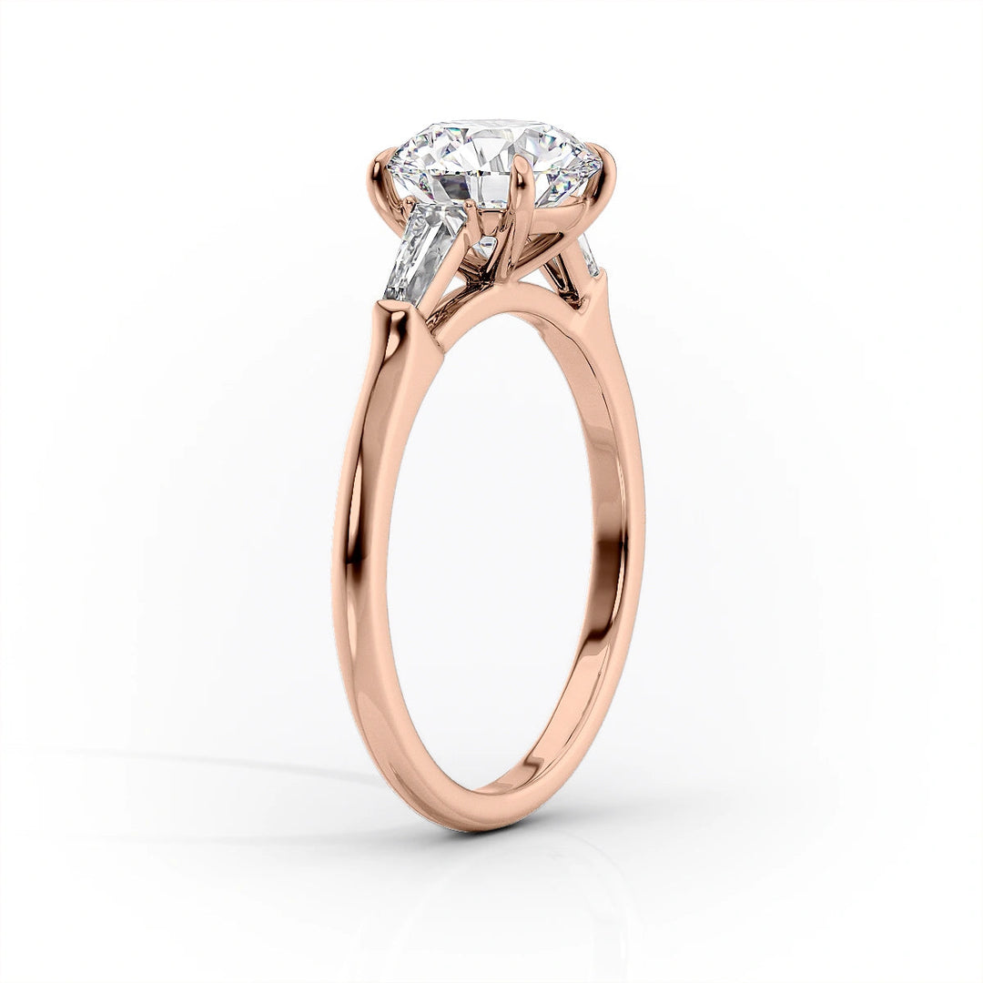 The Leona Set With Cushion Solitaire Lab Diamond 1.5 Carat 14K Rose#material_14k-rose