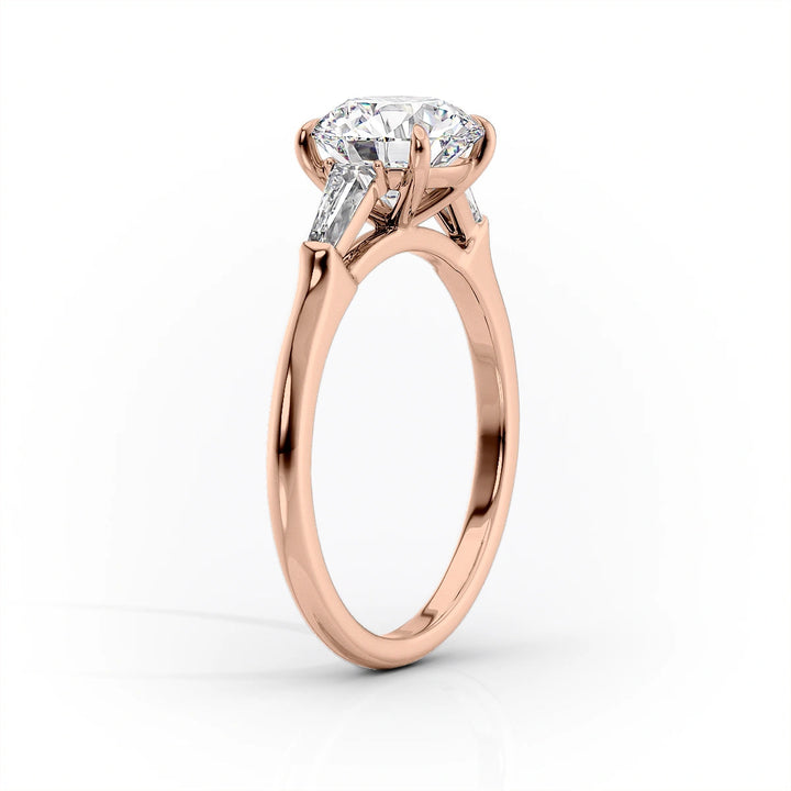 The Leona Set With Cushion Solitaire Lab Diamond 1.5 Carat 14K Rose#material_14k-rose