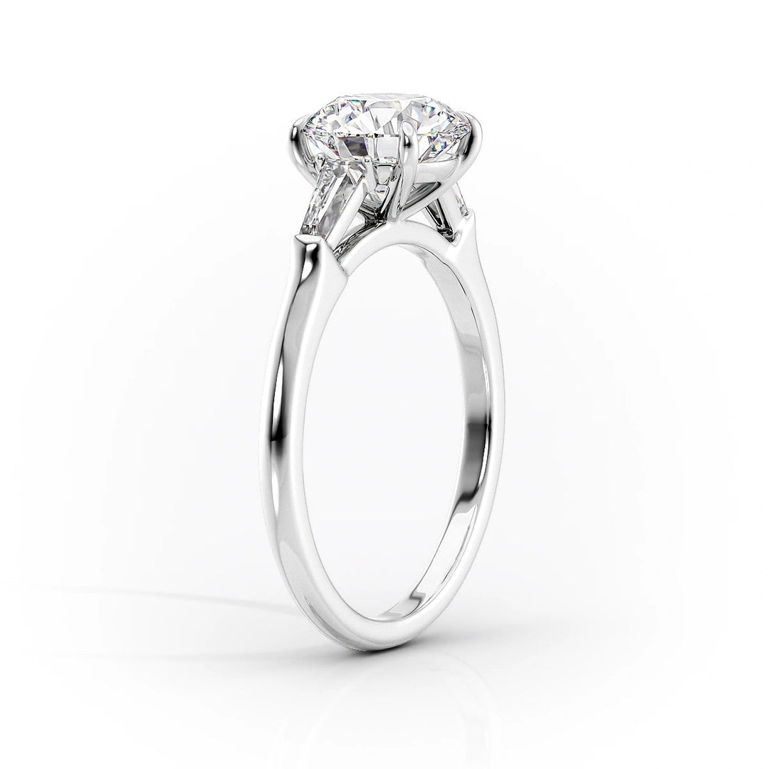 The Leona Set With Cushion Solitaire Lab Diamond 1.5 Carat 14K White#material_14k-white