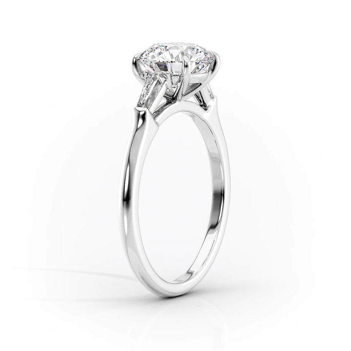 The Leona Set With Cushion Solitaire Lab Diamond 1.5 Carat 14K White#material_14k-white