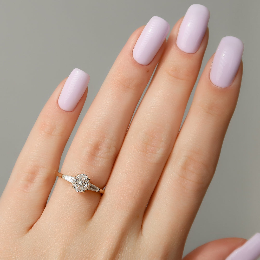 The Leona Oval Lab Diamond Moissanite Engagement Ring