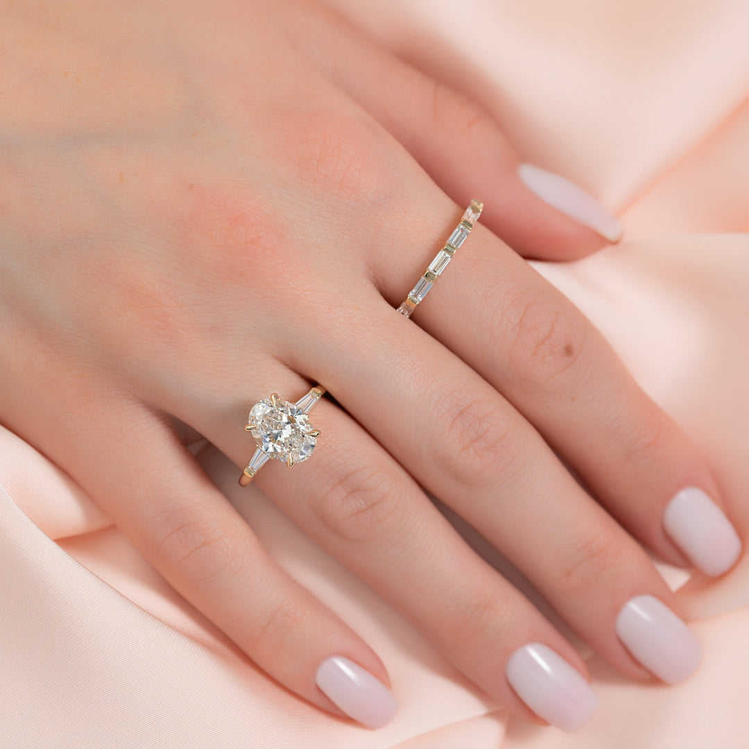 The Leona Oval Lab Diamond Moissanite Engagement Ring