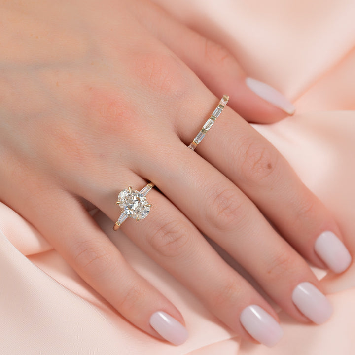 The Leona Oval Lab Diamond Moissanite Engagement Ring *Shown with 2.5 ct #material_gold