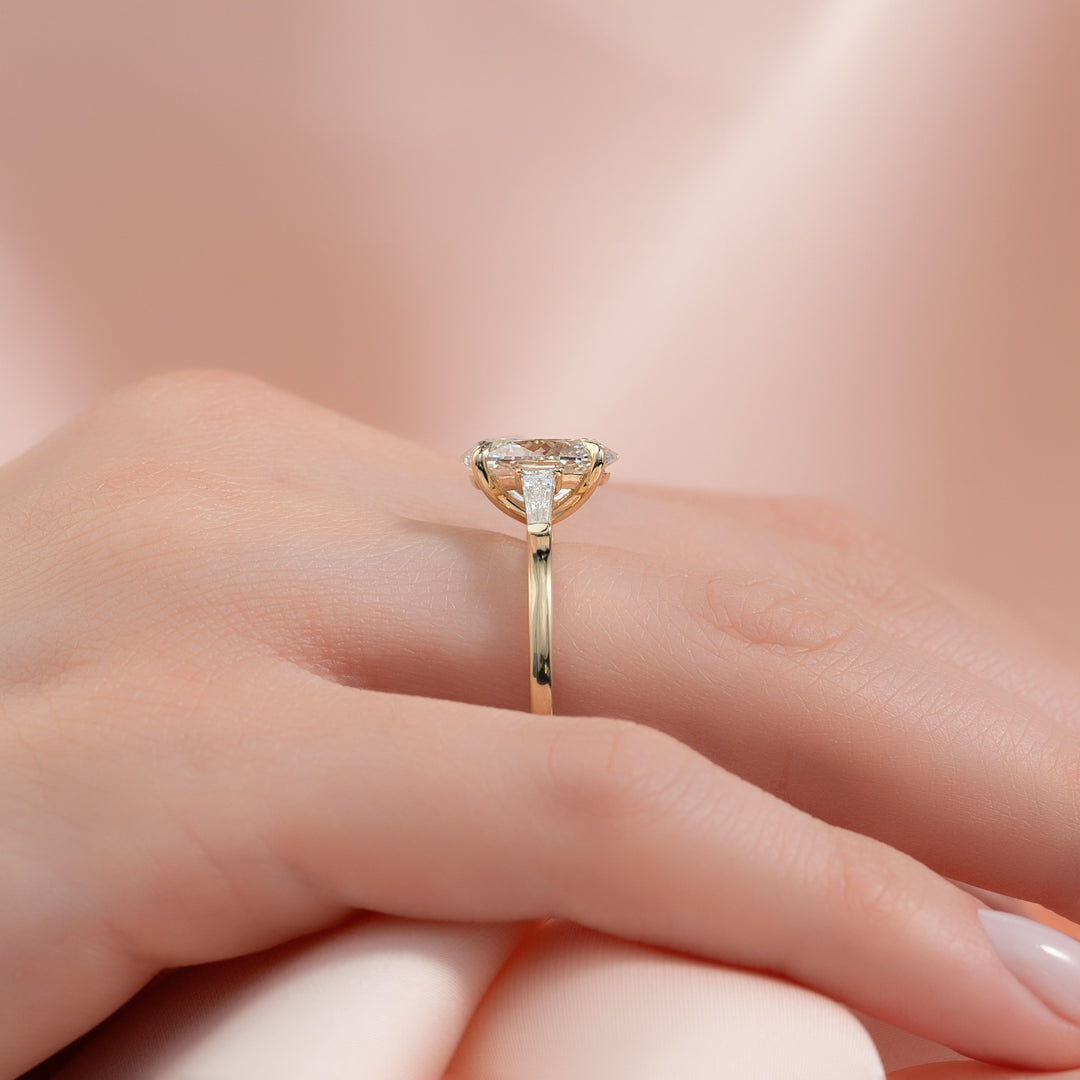 The Leona Oval Lab Diamond Moissanite Engagement Ring