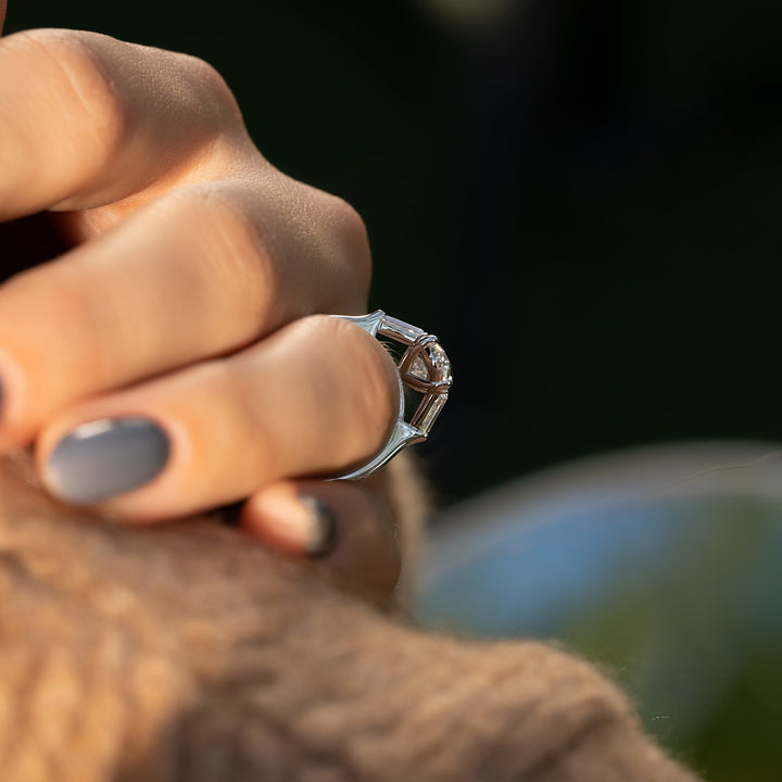 The Leona Oval Lab Diamond Moissanite Engagement Ring *Shown with 1.5 ct #material_white