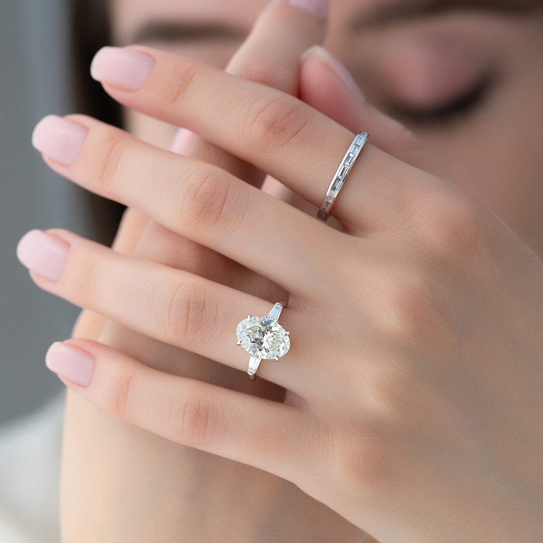 The Leona Oval Lab Diamond Moissanite Engagement Ring