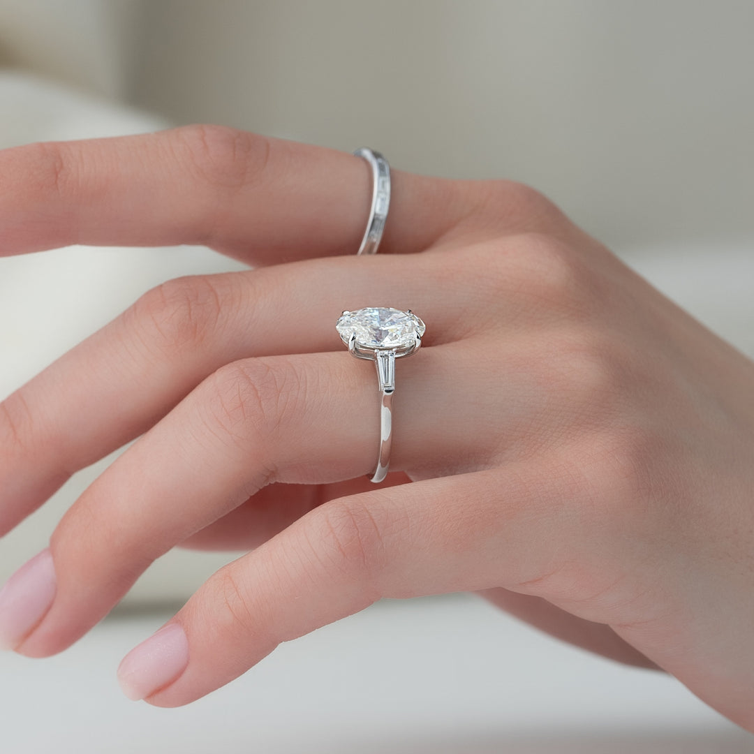 The Leona Oval Lab Diamond Moissanite Engagement Ring