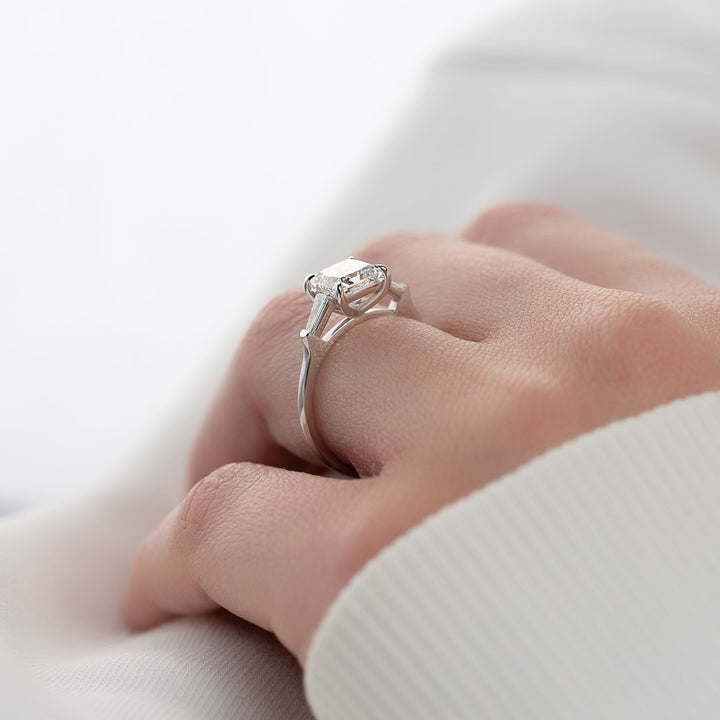 The Leona Princess Lab Diamond Moissanite Engagement Ring *Shown with 2 ct #material_white