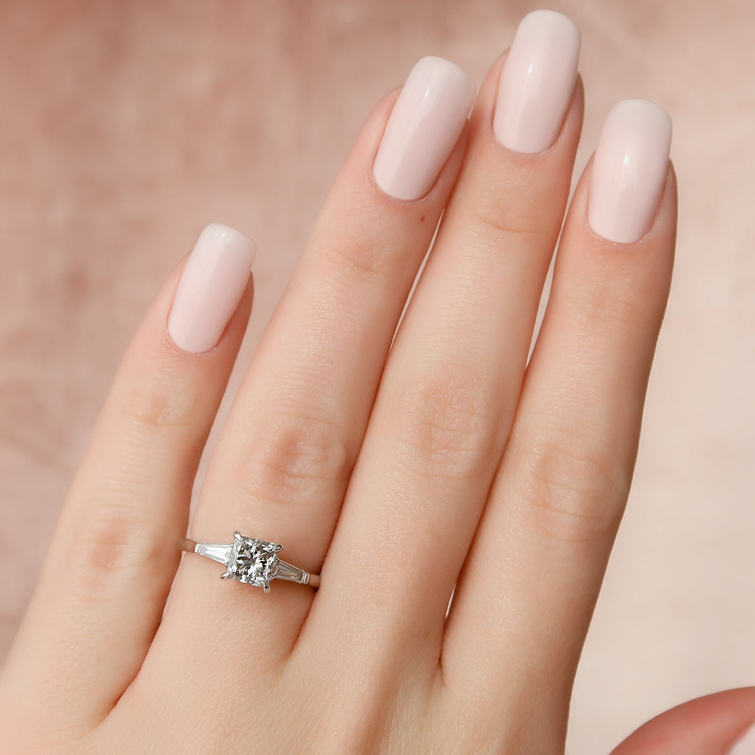 The Leona Princess Lab Diamond Moissanite Engagement Ring