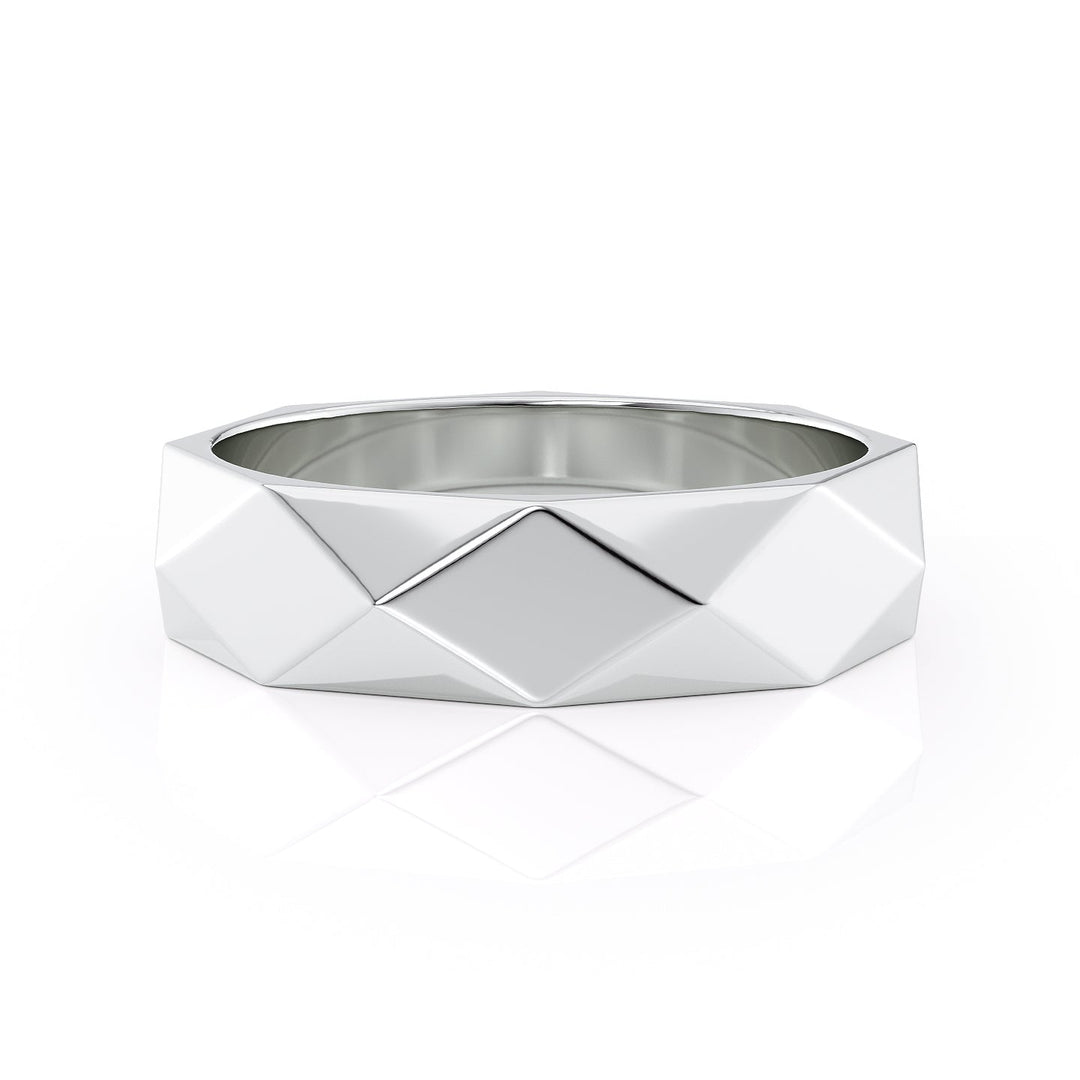 The Levi Wedding band #material_white