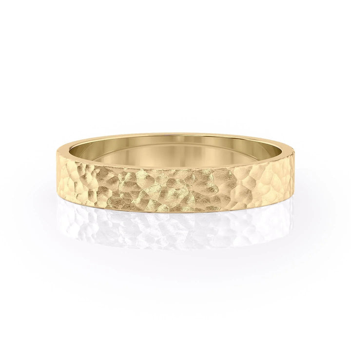 The Liam Wedding Bands Hammered 14K Gold#material_14k-gold