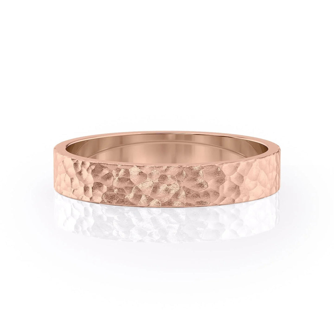 The Liam Wedding Bands Hammered 14K Rose#material_14k-rose