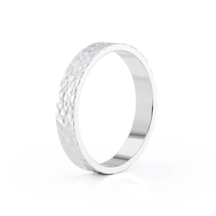 The Liam Wedding Bands Hammered 14K White#material_14k-white