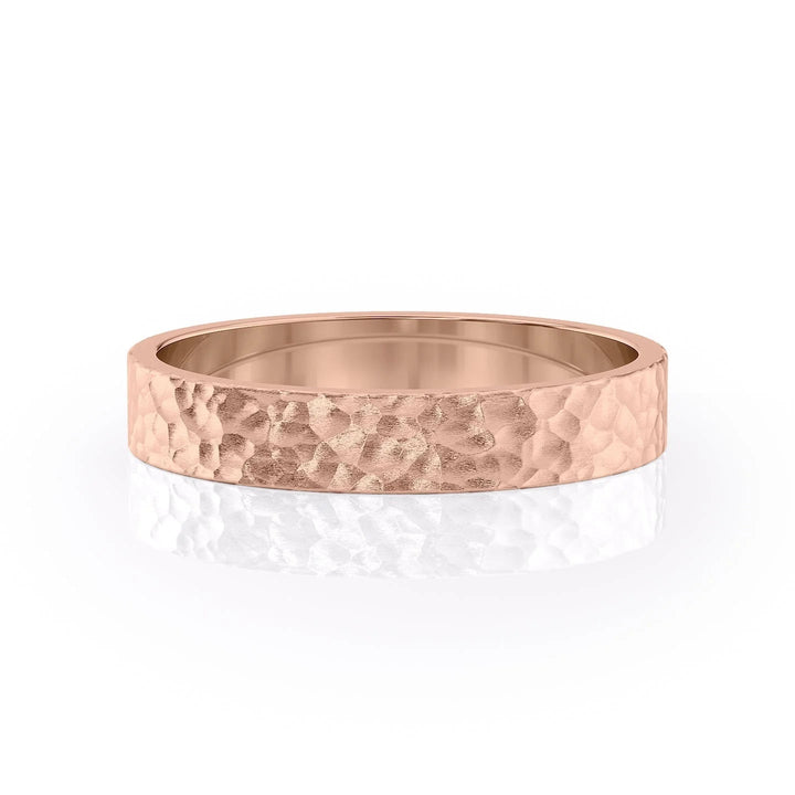 The Liam Wedding Bands Hammered 18K Rose#material_18k-rose