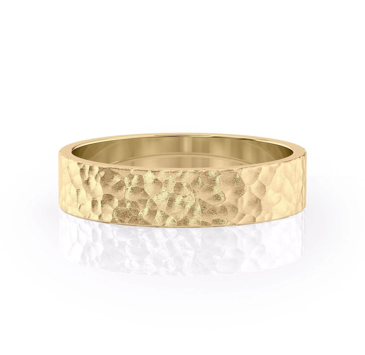 The Liam Wedding Bands Hammered 14K Gold#material_14k-gold