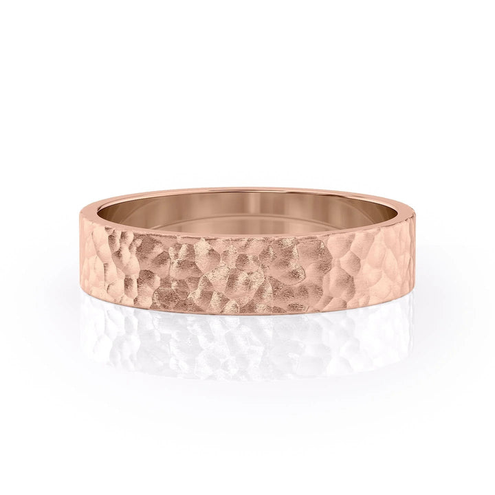 The Liam Wedding Bands Hammered 14K Rose#material_14k-rose