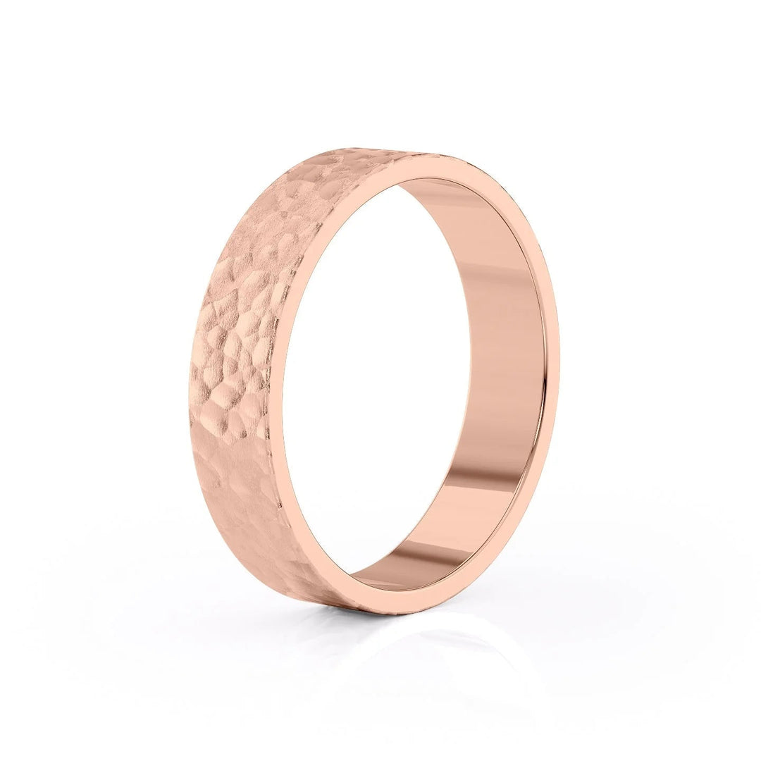 The Liam Wedding Bands Hammered 14K Rose#material_14k-rose