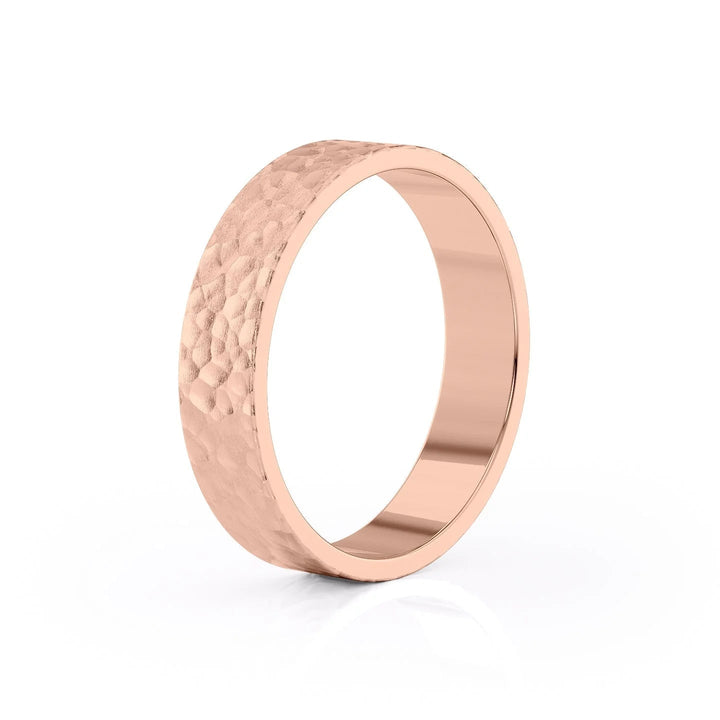 The Liam Wedding Bands Hammered 14K Rose#material_14k-rose