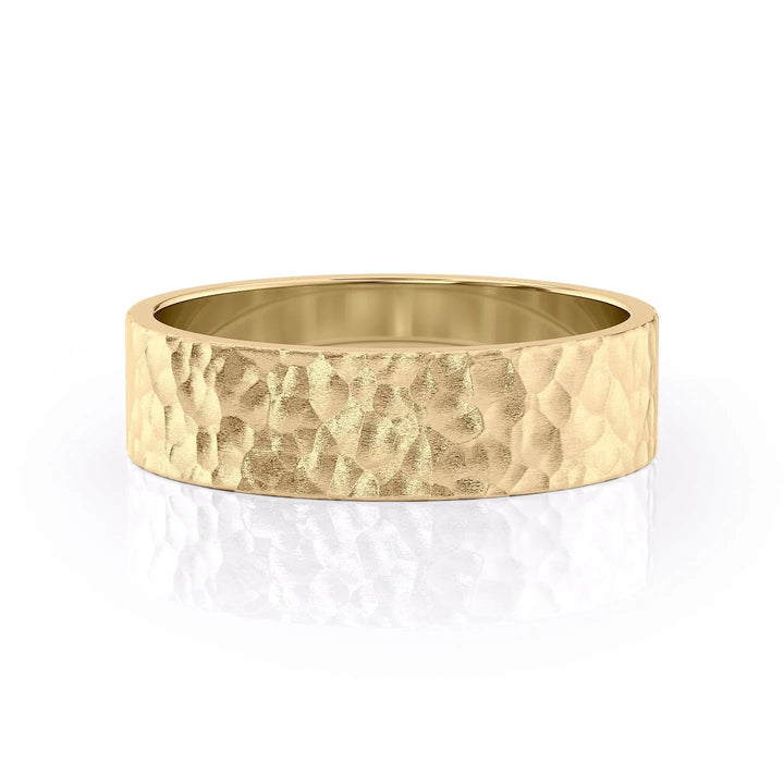 The Liam Wedding Bands Hammered 18K Gold#material_18k-gold