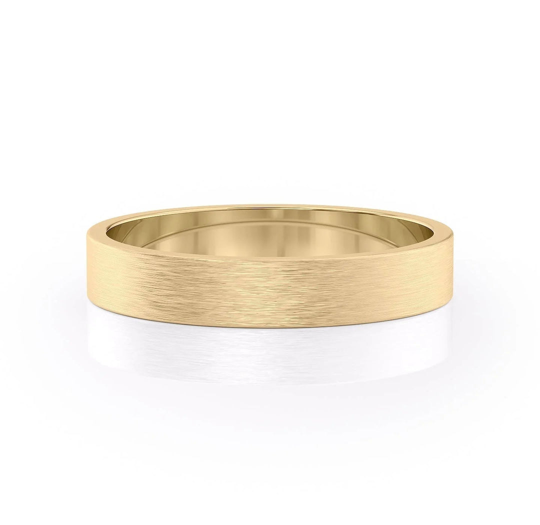 The Liam Wedding Bands Matte 14K Gold#material_14k-gold