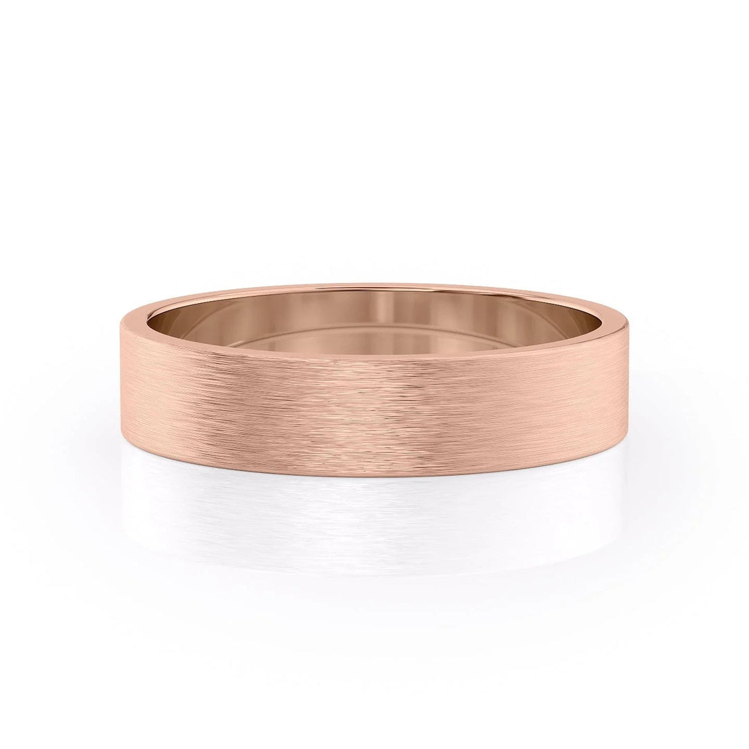 The Liam Wedding Bands Matte 14K Rose#material_14k-rose