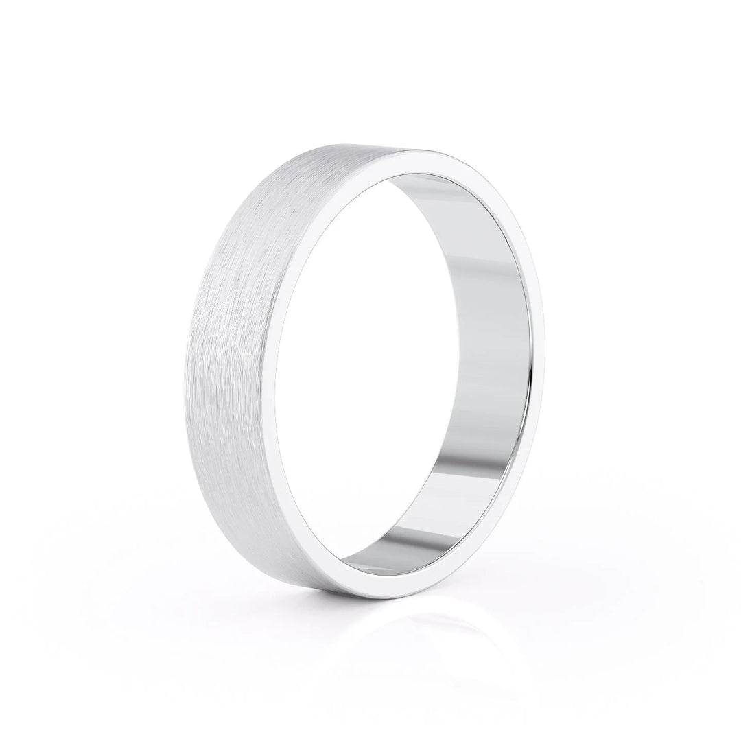 The Liam Wedding Bands Matte 14K White#material_14k-white