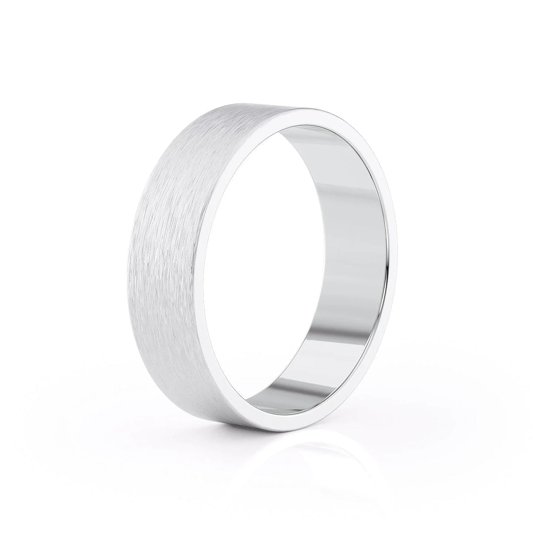 The Liam Wedding Bands Matte 14K White#material_14k-white