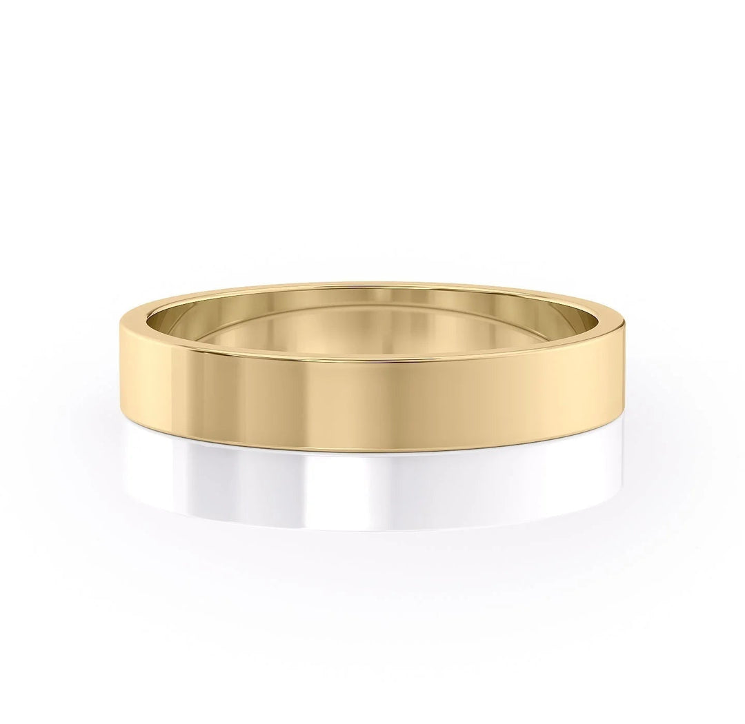 The Liam Wedding Bands Polished 14K Gold#material_14k-gold