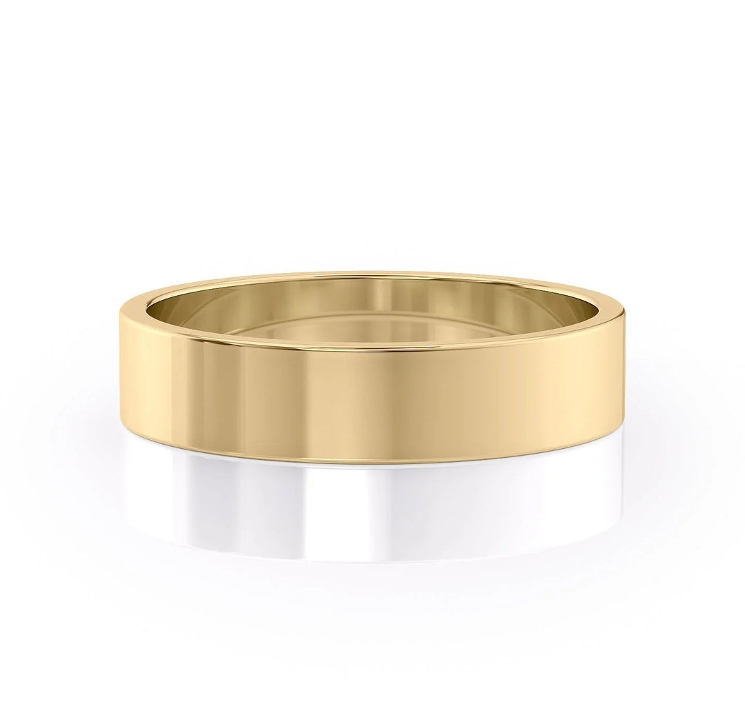 The Liam Wedding Bands Polished 14K Gold#material_14k-gold