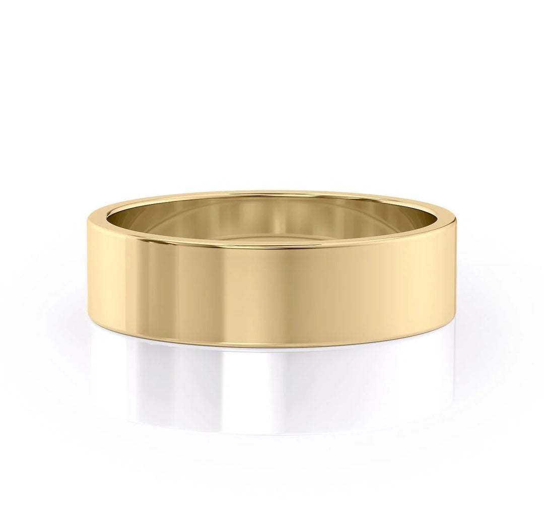 The Liam Wedding Bands Polished 14K Gold#material_14k-gold