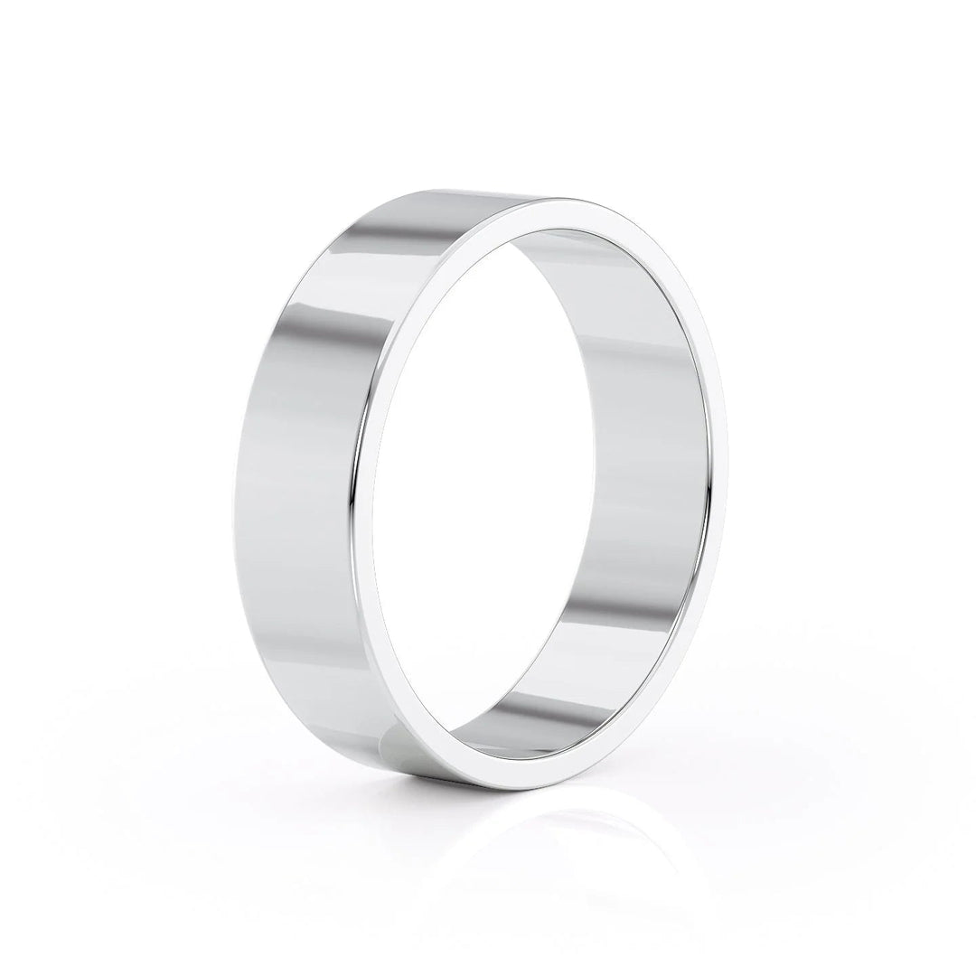 The Liam Wedding Bands Polished 14K White#material_14k-white