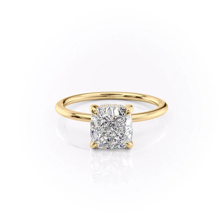 The Liberty Set With Cushion Solitaire Lab Diamond 1 Carat 14K Gold#material_14k-gold