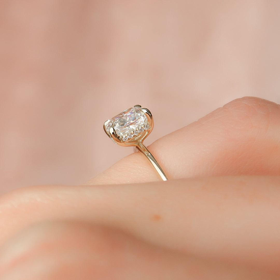 The Liberty Set With Cushion Solitaire Lab Diamond 2.5 Carat 14K Gold#material_14k-gold