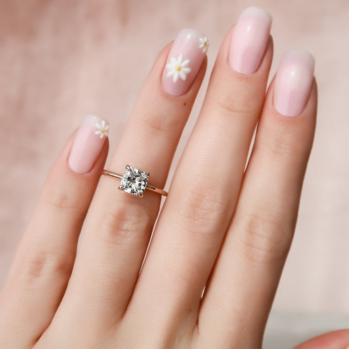 The Liberty Set With Cushion Solitaire Lab Diamond 2 Carat 14K Rose#material_14k-rose