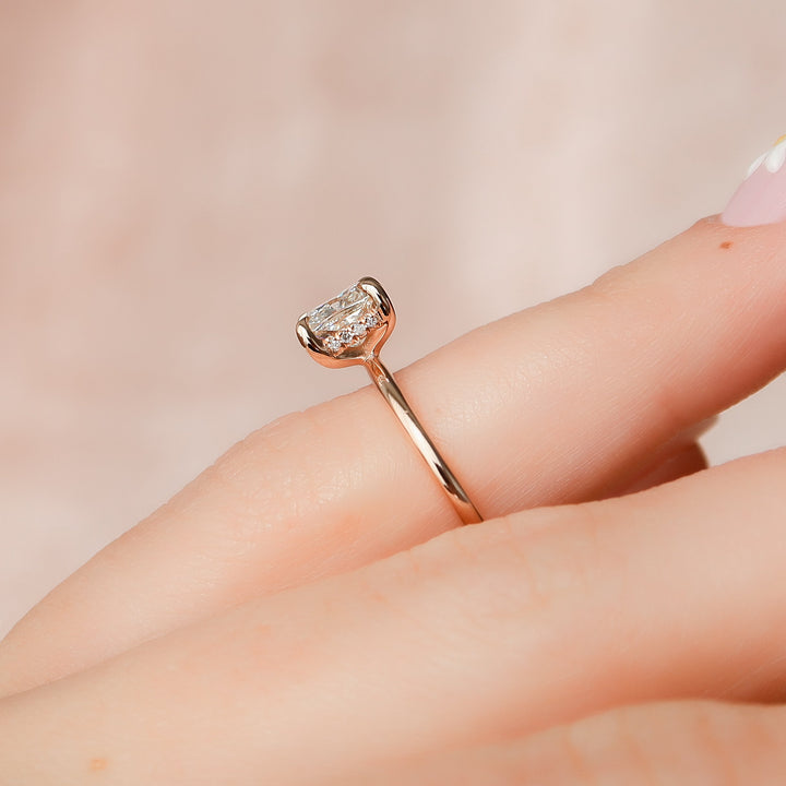 The Liberty Set With Cushion Solitaire Moissanite#material_14k-rose