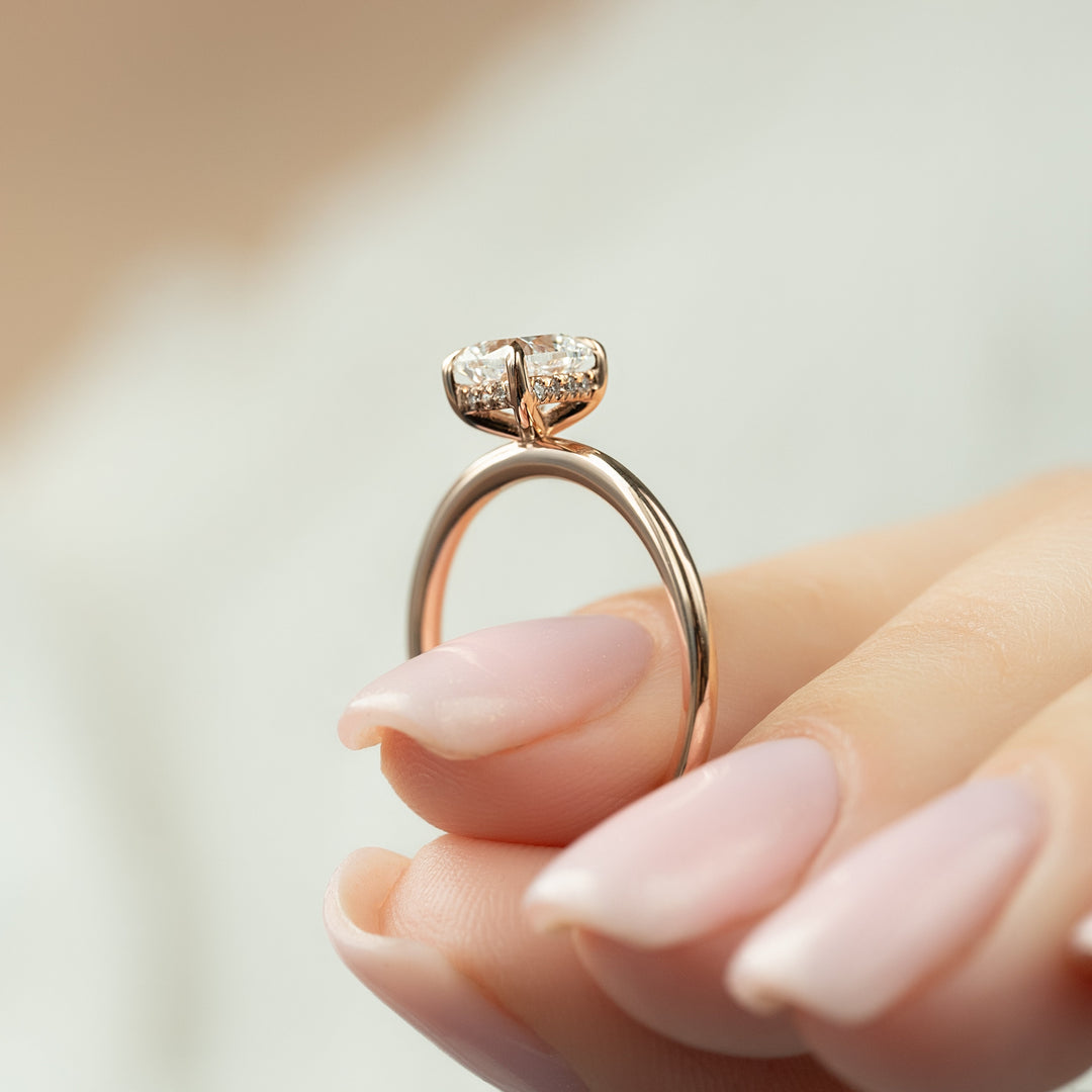 The Liberty Set With Cushion Solitaire Moissanite#material_14k-rose