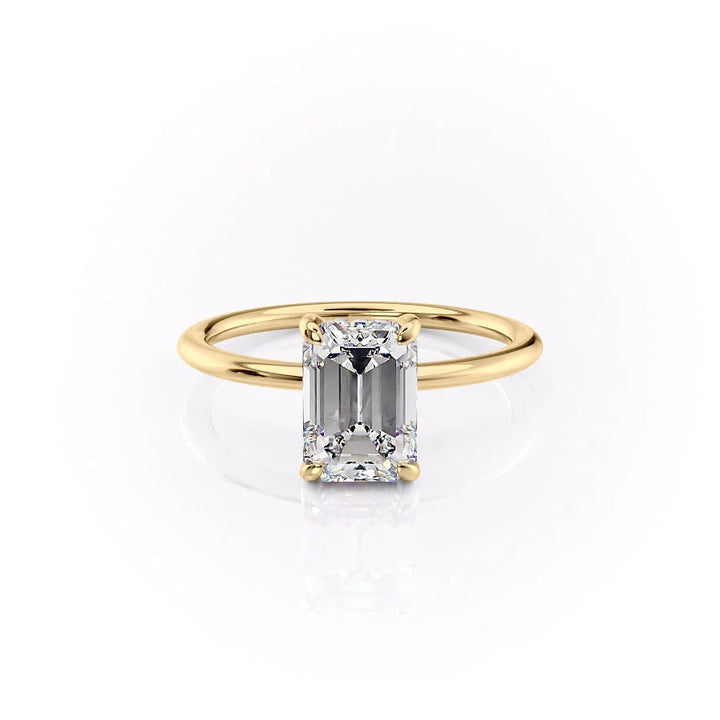 The Liberty Set With Emerald Solitaire Moissanite#material_14k-gold