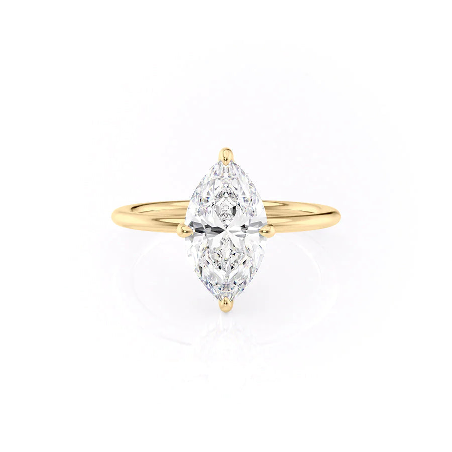 The Liberty Set With Marquise Solitaire Lab Diamond 1 Carat 14K Gold#material_14k-gold