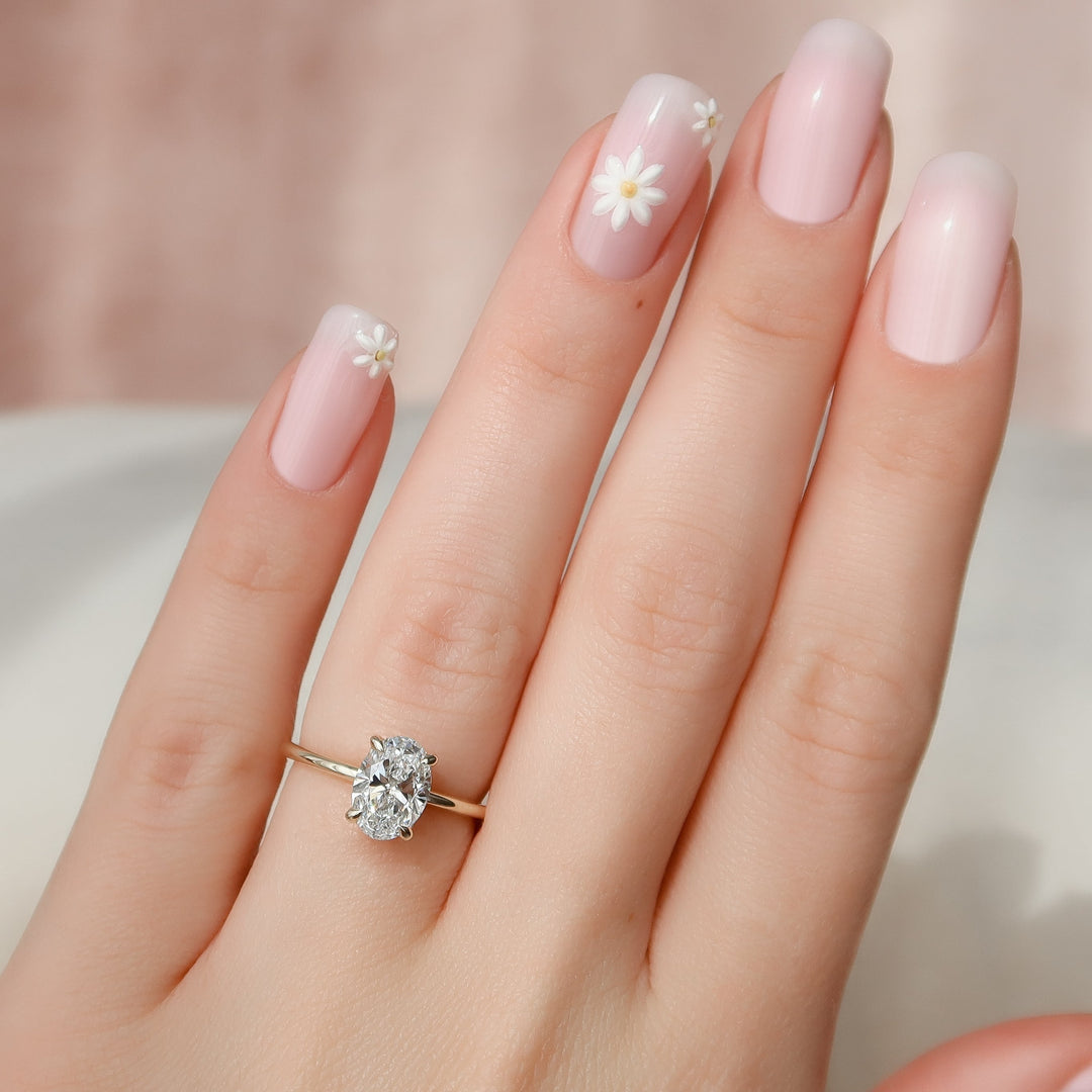 The Liberty Oval Lab Diamond Moissanite Engagement Ring