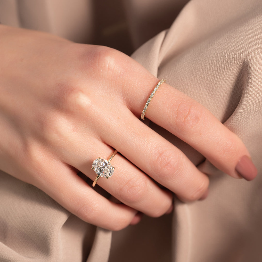 The Liberty Oval Lab Diamond Moissanite Engagement Ring