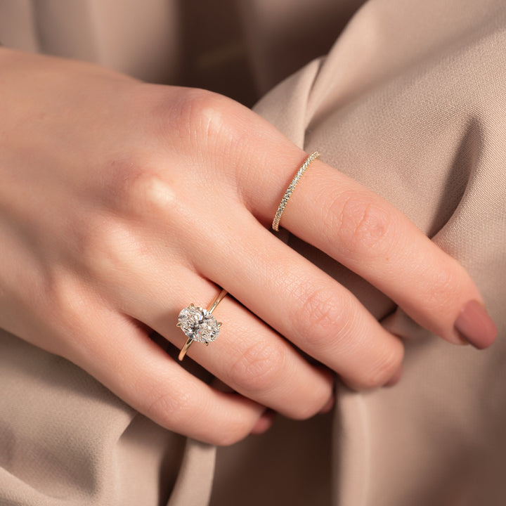 The Liberty Oval Lab Diamond Moissanite Engagement Ring *Shown with 2 ct #material_gold