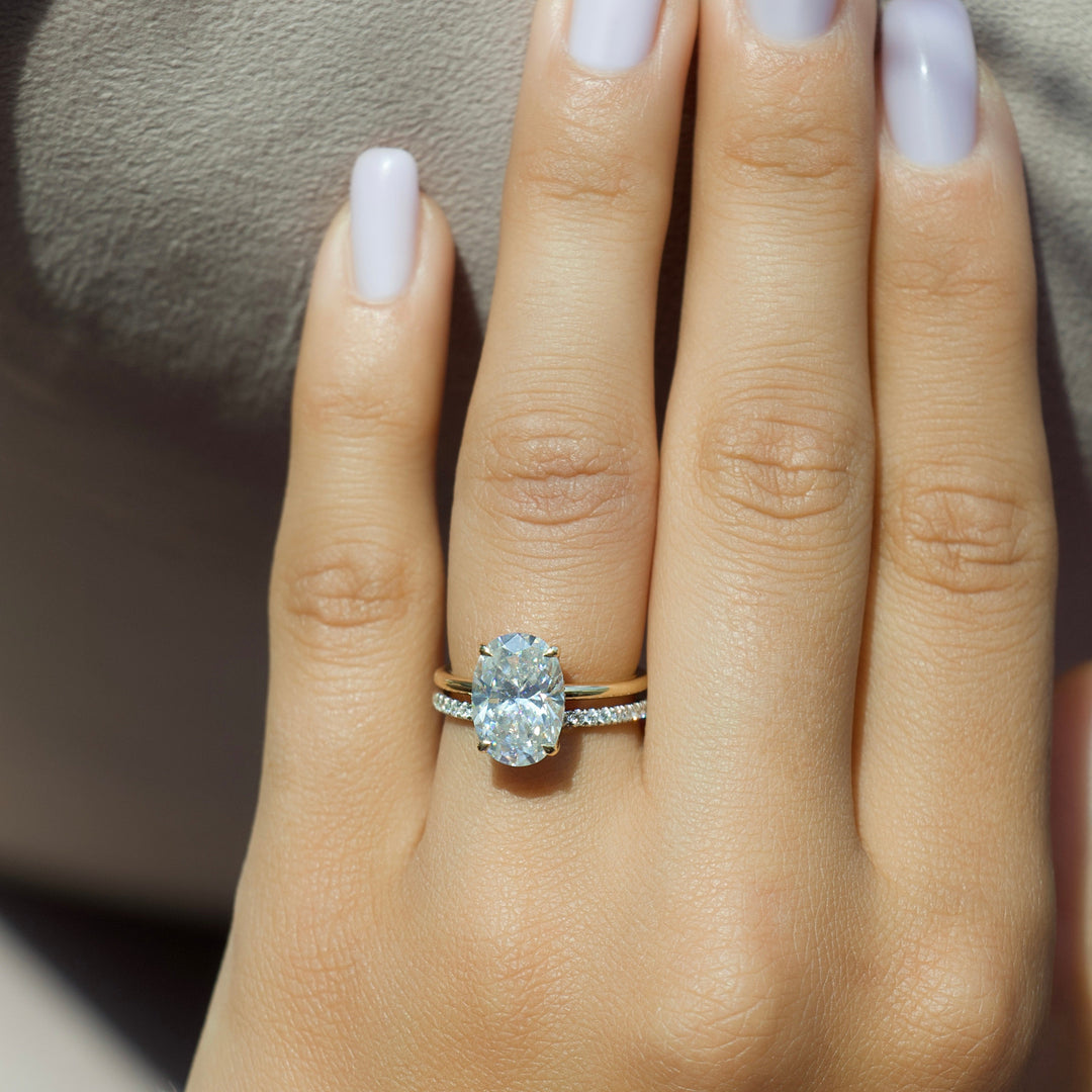 The Liberty Oval Lab Diamond Moissanite Engagement Ring