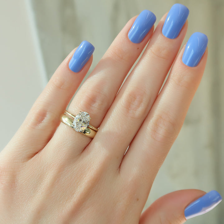 The Liberty Oval Lab Diamond Moissanite Engagement Ring *Shown with 2 ct #material_gold