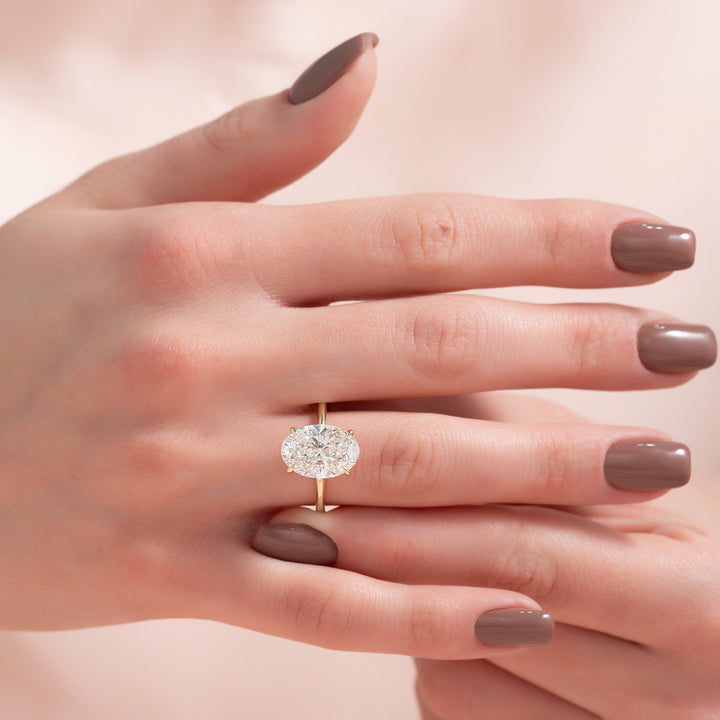 The Liberty Oval Lab Diamond Moissanite Engagement Ring *Shown with 4.5 ct #material_gold