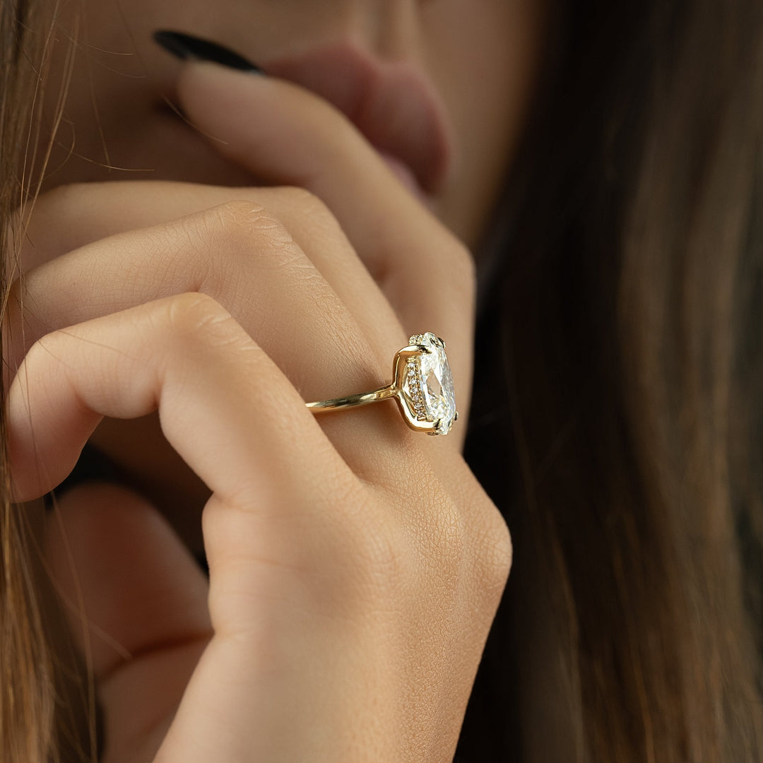 The Liberty Oval Lab Diamond Moissanite Engagement Ring