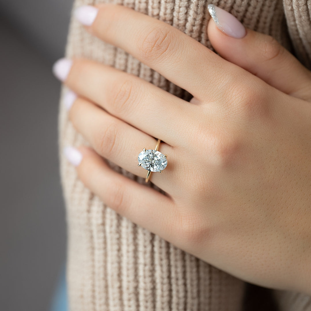 The Liberty Oval Lab Diamond Moissanite Engagement Ring