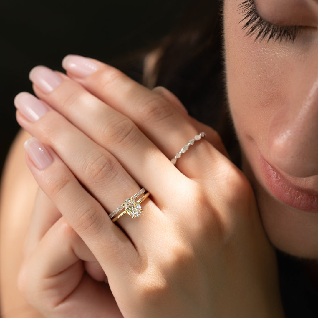 The Liberty Oval Lab Diamond Moissanite Engagement Ring