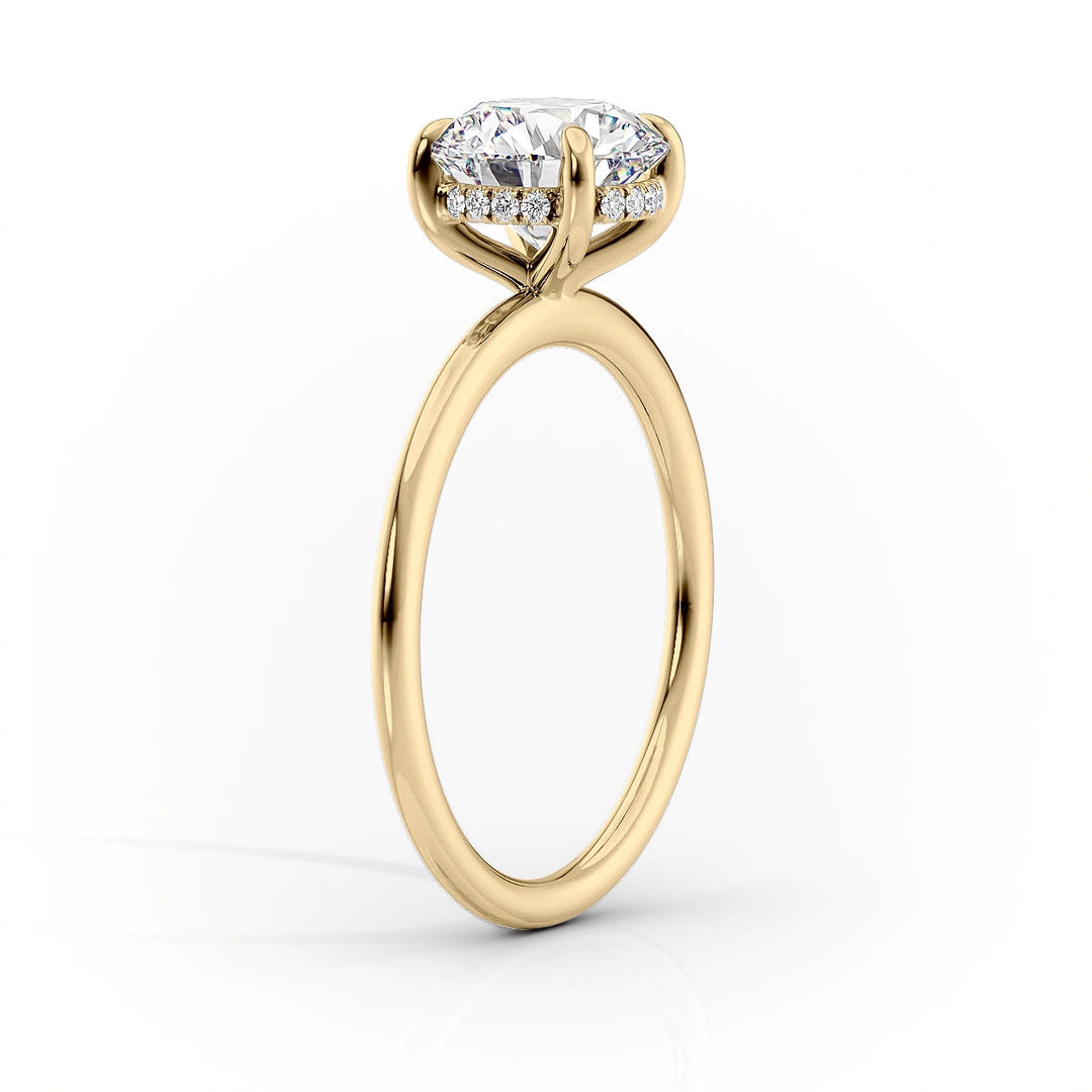 The Liberty Set With Oval Solitaire Lab Diamond 1.5 Carat 14K Gold#material_gold