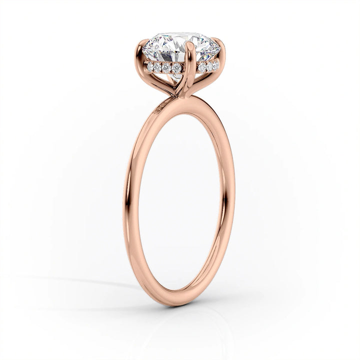 The Liberty Set With Oval Solitaire Lab Diamond 1.5 Carat 14K Rose#material_rose